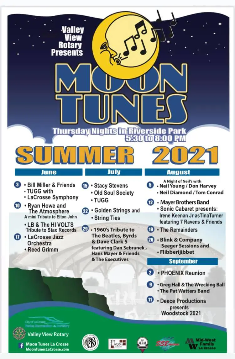 Moon Tunes Music And Fun In Riverside Park Mid West Family La Crosse