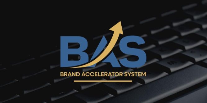 BAS logo a close up of a keyboard